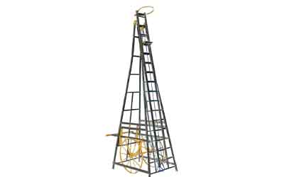 Aluminium Telescopic Tower Ladder Big Wheel